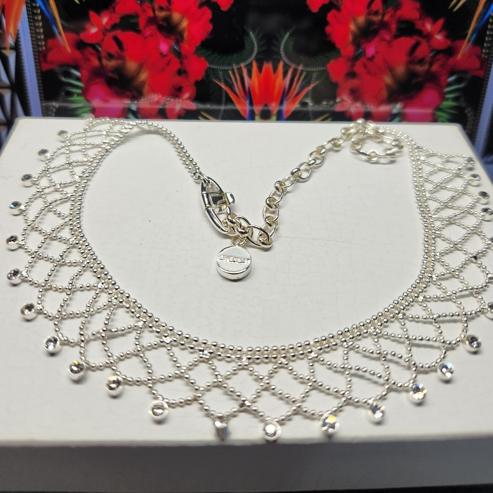 $2138, Givenchy Lace Pattern Clear Swarovski Crys… - image 1